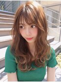 ふんわりカールヘルシースタイルルーズヘアショコラアッシュ風