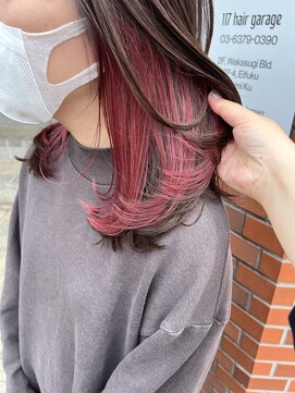 イイナヘアガレージ(117) 【117hairgarage】インナーカラー_ブリーチ_ピンク