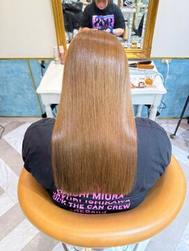 ロンドアベニール 北千住(Lond avenir) ブリーチなしチェリーブラウン髪質改善縮毛矯正酸性ストレート