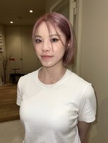 ネロ ヘアサロン ネイビー 渋谷(NERO HAIRSALON NAVY)&nbsp;【近藤真帆】ボブレイヤー　ピンクベージュ　ブリーチカラー