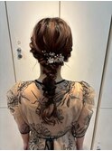 結婚式お呼ばれ編みおろし／ヘアセット/ふわふわ/アレンジ