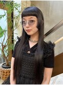 艶髪　ブルーブラック　ロング　姫カット