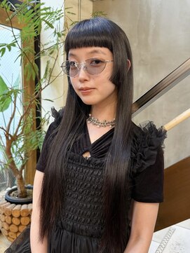 マッシュ 北堀江(MASHU) 艶髪 ブルーブラック ロング 姫カット