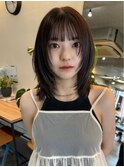 ハッシュカット/韓国レイヤーカット/ミディアムシャギーレイヤー
