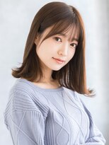 エスドットブルーム 梅田店(S.BROOM) 薄め前髪/グレージュカラー/切りっぱなしミディ