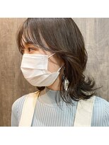 イーラヘアー(ERA HAIR) 大人ミディシースルーバングハッシュカットチョコレートブラウン