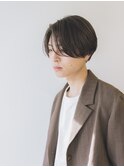 サイドパート/部分縮毛/前下がりバング