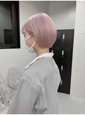 ピンク×ショート_ブリーチ2回