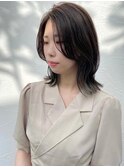 大人可愛いナチュラルくびれ外ハネミディアム