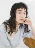 三軒茶屋_レディース_ロング_ブラック_コテ巻き_ショートバング_