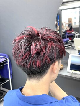 ホワイト 梅田(white) メンズハイライト×レッド