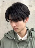 韓国マッシュ　センターパート　ニュアンスパーマ