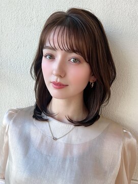 アフロート ディル(AFLOAT D'L) 20代シースルーぱっつん前髪で結んでかわいいフェイスレイヤー