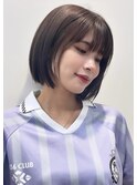 ボブ 切りっぱなし 内巻き 顔周りレイヤー ショート