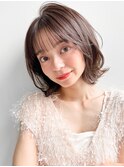 似合わせカット美髪結べるボブホワイトブロンドワイドバング