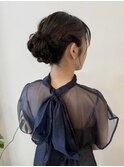 結婚式参列お呼ばれシニヨンヘアアレンジ