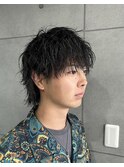 ツイストスパイラルパーマ/マッシュウルフ/メンズカット/盛岡