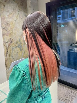 ブローチ(brooch) オレンジ　インナーカラー　静岡　草薙