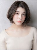 アップバング大人ショートヘアワンレンかきあげボブ30代40代W