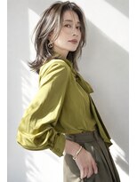 アッシュ 学芸大学店(Ash) ミディアム/大人女性/グレージュ/白髪ぼかしハイライト/脱白髪染