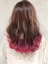 アルバム 新宿(ALBUM SHINJUKU)&nbsp;裾カラーマゼンタピンク_ネイビーカラーフレンチボブ_ba234911