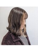 ケアブリーチフェイスフレーミングハイライト×前下がりボブ