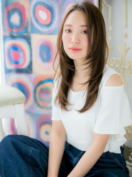 クオーレ ヘア アンジュ 水戸店(CUORE HAIR ange) *ange水戸*透け感艶カラーロングレイヤーナチュラルストレートa