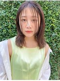 くびれヘア顔周り韓国レイヤーカット黒髪ショートミディアム/柏