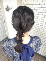 編みおろし　ヘアセット　お呼ばれヘア