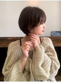 丸みショート ショートヘア オリーブベージュ