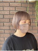 ワイドバングショートボブ/うるツヤ@20代30代@ニュアンスカラー