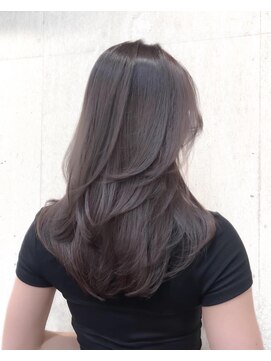 サイン 渋谷(SIGN) 韓国ヘアーハッシュカットレイヤーカットグレージュブリーチ無し