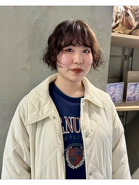 前髪パーマ/パーマボブ/ボブパーマ