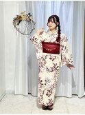 サイド編み下ろし　浴衣着付け