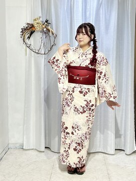 ブルームス アンジュ(Blooms Unge) サイド編み下ろし 浴衣着付け