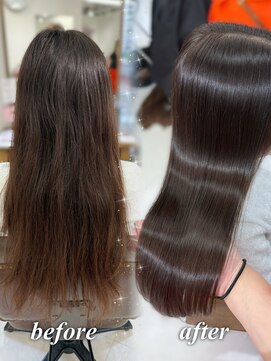 ハピネス 梅田茶屋町店(HAPPINESS) 韓国風/レイヤーカット/顔周り/顔まわり/髪質改善/ベージュ