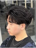 仙台フェザーパーマセンターパートフェザーショート毛流れゆるめ