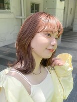 シロ(SiLO)&nbsp;ブリーチで透け感たっぷり＊春っぽコーラルオレンジ大人ミディ