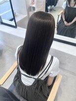 ビューバイネオリーブ 用賀店(Beau'r by neolive)&nbsp;ストレートパーマ縮毛矯正ダークパープル夏ミルクブラウン[用賀]