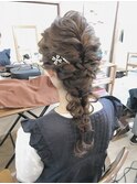 ロング編みおろしアレンジ【ヘアアレンジ/立川/立川南/七五三】