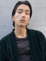タイトシルエットオールバックショート/襟足長め/刈り上げなし