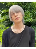 シルバーホワイト×メンズカット
