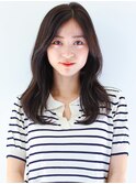 【mirei】大人のゆるウェーブセミロング/韓国風セミロング