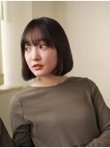 ミディアムヘア/斜めバング/グレージュカラー/大分駅