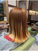 韓国ヘア/くびれミディ/外ハネ/レイヤー顔まわりカット/髪質改善