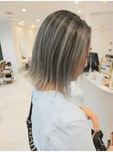 ☆バレイヤージュ・ハイライト☆溝の口/ホワイトグレージュ/ボブ