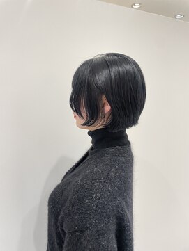 エアー 横浜(AIR) 【湯田】エスパウィンター韓国風黒髪ネビージュショートボブ