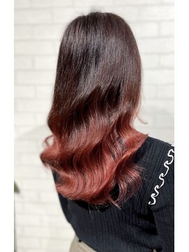 ビスイル 秋葉原店(Vis ill) ブリーチダブルカラーアプリコットレッドピンク韓国