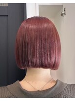 ジラソル(girasol)&nbsp;ボブ×ブリーチなしダブルカラー×酸性ストレート×ワインレッド