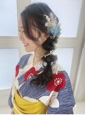《浴衣ヘアセット》サイド編み下ろしアレンジ